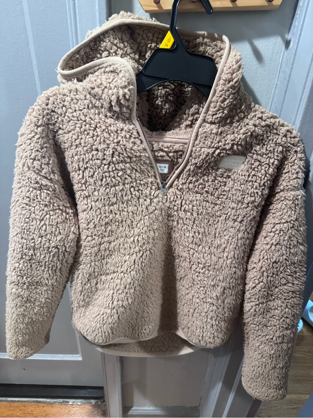 Abercrombie and fitch kids Half-Zip Sherpa Jacket - Beige